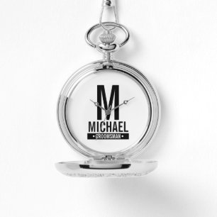 Montre Monogramme et nom du Groomsman personnalisé