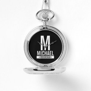 Montre Monogramme et nom du Groomsman personnalisé