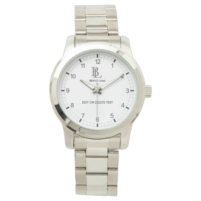 Montre Monogramme et nom personnalisables (devant)