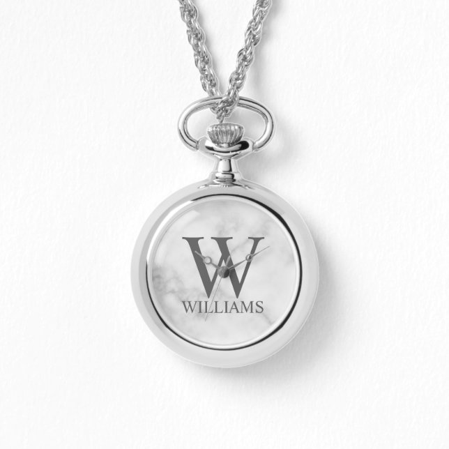 Montre Monogramme et nom personnalisés classiques (Recto)