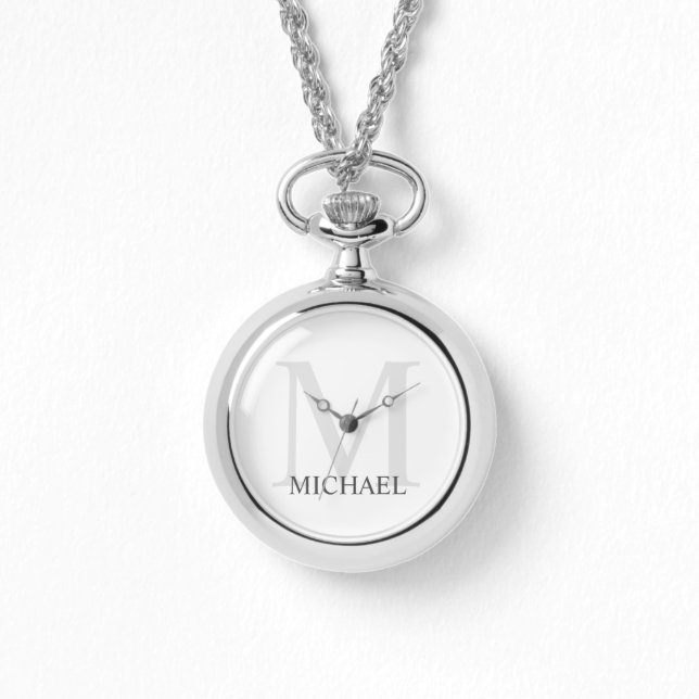 Montre Monogramme et nom personnalisés classiques (Recto)