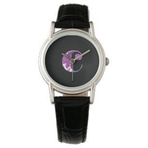 Montre Monogramme Floral Bleu Violet C Monographie