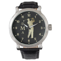 Monogramme Golfeur Silhouette Or