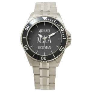 Montre Monogramme Groomsman Bestman Père Groom Bride