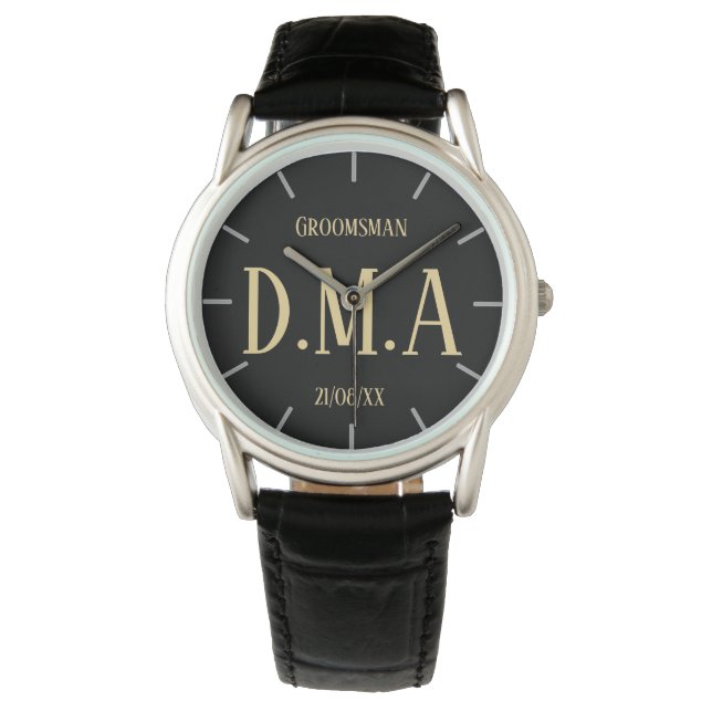 Montre Monogramme Groomsman Bestman Père Groom Bride (devant)