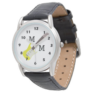 Montre Monogramme Guitare Jaune Design