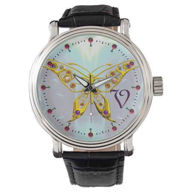 Montre MONOGRAMME HYPER BUTTERFLY, Fractures Bleues Aqua (devant)