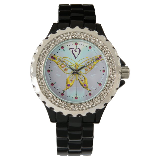 Montre MONOGRAMME HYPER BUTTERFLY, Fractures Bleues Aqua (devant)