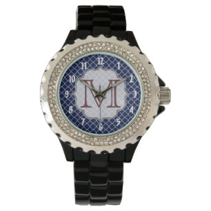 Montre Monogramme Monogramme en latte bleu marine