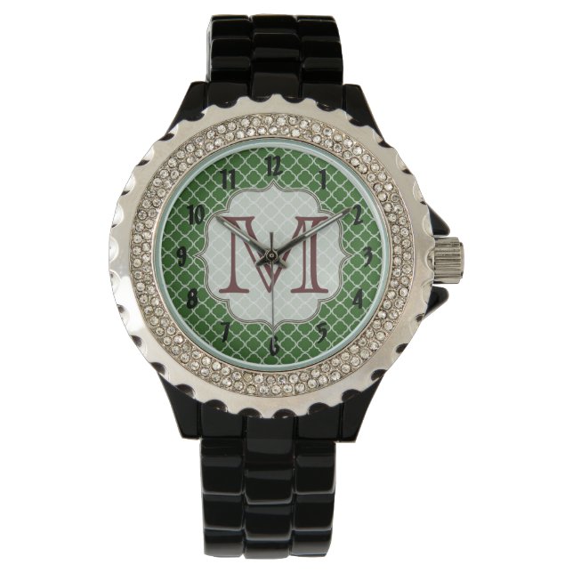 Montre Monogramme monogramme en latti vert (devant)