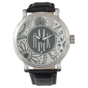 Montre Monogramme Motif Abstrait Kami