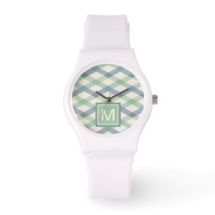 Montre Monogramme Motif géométrique Pastel