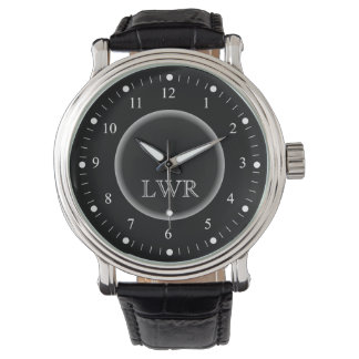 Montre Monogramme noir et blanc pour hommes