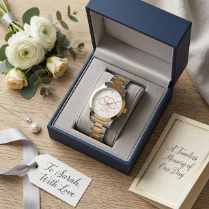 Montre Monogramme personnalisé Cœur Infini pour couple