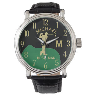 Montre Monogramme personnalisé Nom de golf Best Man Gfit