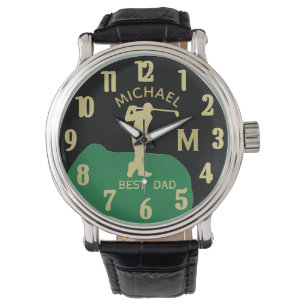 Montre Monogramme personnalisé Nom de golf meilleur papa