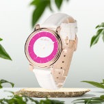 Montre Monogramme rose chaud personnalisé eWatch Watch<br><div class="desc">Cadeau pour elle,  poignet rose chaud</div>