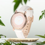 Montre Monogramme rose pâle personnalisé eWatch<br><div class="desc">Cadeau pour elle,  poignet rose poussiéreux</div>