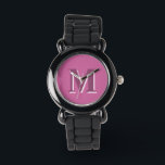 Montre monogramme rose vif,<br><div class="desc">monogramme rose vif,  Montre. Code couleur hexadécimal #CB649C</div>