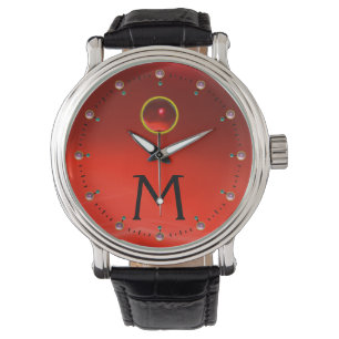 MONTRE MONOGRAMME ROUGE RUBY GEM STONE