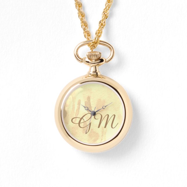 Montre Monogramme Sepia Watercolor Ladies Watch (Recto)