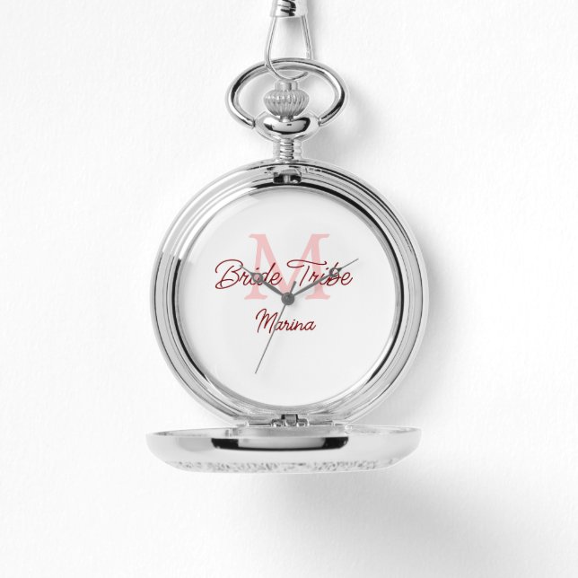 Montre Monogramme simple de la tribu de la mariée rouge m (Recto)