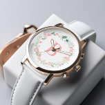 Montre Monogramme sur mesure de la couronne florale<br><div class="desc">Design élégant et chic montre dispose d'une belle couronne florale aux couleurs pastel et peut être personnalisée avec votre nom,  monogramme,  initial,  ou tout texte de votre choix.</div>
