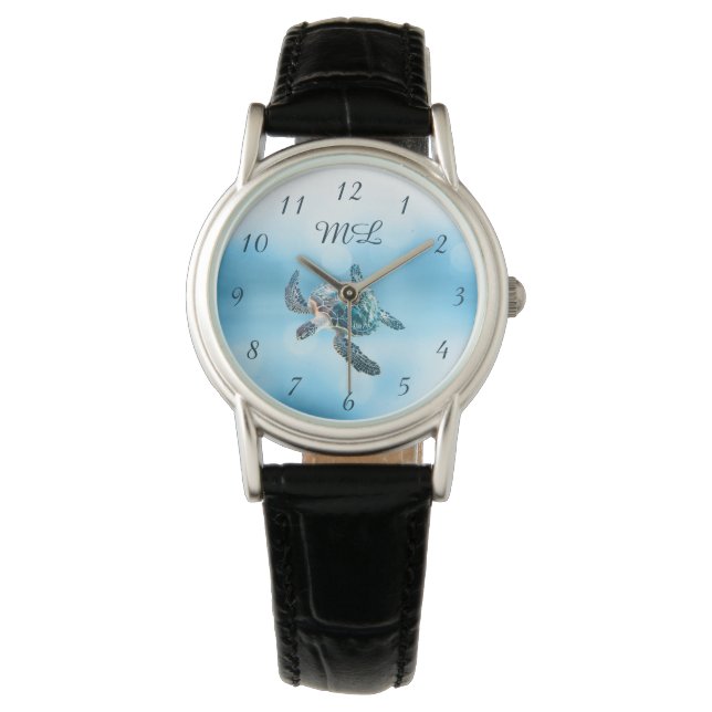 Montre Monogramme Tortue Argent 3D (devant)