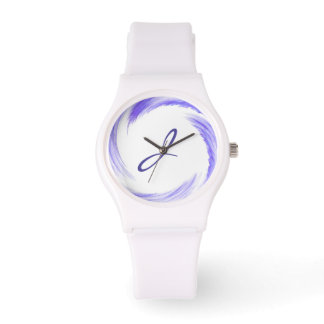 Montre Monogramme Tourbillon Bleu Violet Art Abstrait
