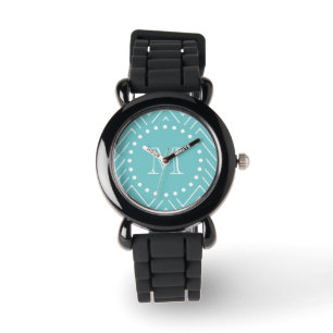 Montre Monogramme turquoise turquoise du motif de
