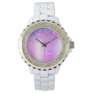 Montre Monogramme violet Parties scintillant Étincelante