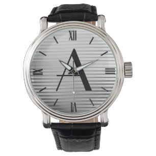 Montre Monogrammes Art Déco Satin Argent