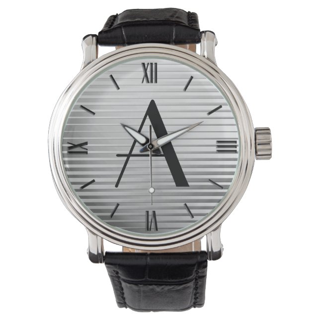 Montre Monogrammes Art Déco Satin Argent (devant)