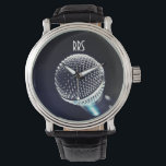 Montre Monographie de la chanteuse de Monogramme personna<br><div class="desc">Cadeau cool personnalisé pour chanteurs,  chanteurs. Pour personnaliser/customiser avec les initiales/le nom du destinataire,  choisissez la police idéale,  la couleur de police ou supprimez-la si vous n'en avez pas besoin. Disponible en plusieurs styles et couleurs.</div>