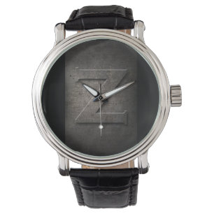 Montre Monographie en métal noir en Z rustique