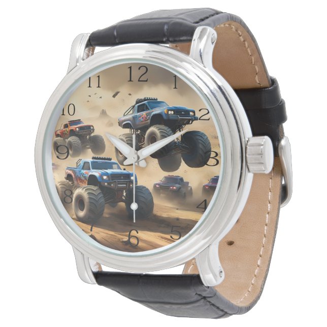 Montre Monster Trucks Courant Dans Le Désert, (Incliné)