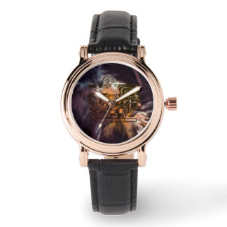Montre montage d'encre - voiture de sport au centre.