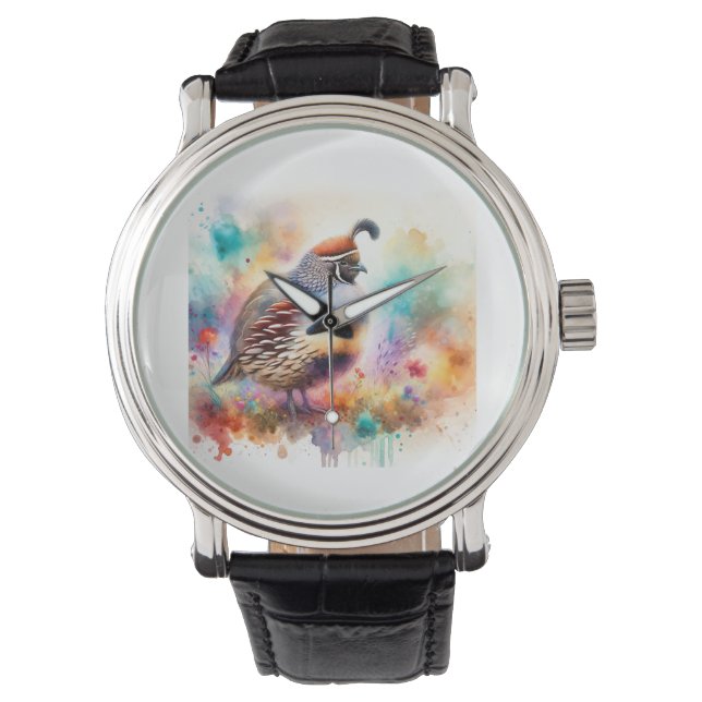 Montre Montezuma Quail AREF755 - Watercolor (devant)