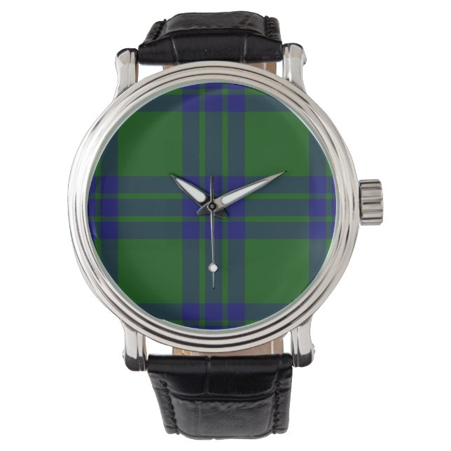 Montre Montgomery écossais vert bleu plaid (devant)