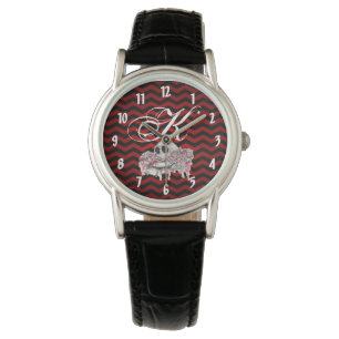 Montre Montre-poignet personnalisé Rose Gothic Chevron