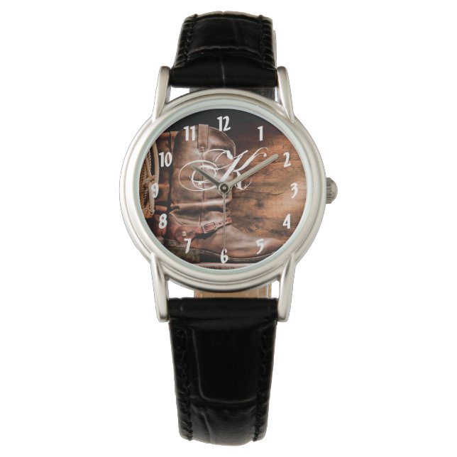 Montre Montre-poignet personnalisée Boots de cowboy Barn  (devant)
