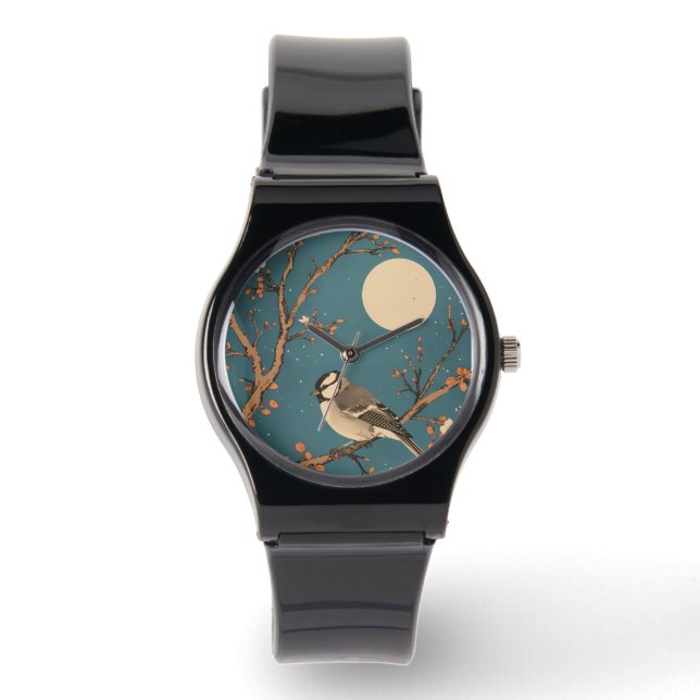 Montre Moonlit Bird on Blossom Branch (Recto)