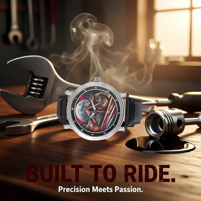 Montre Moonlit Ride, Fiery Motorcycle Watch (Créateur téléchargé)