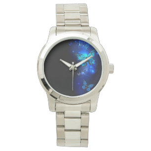 Montre Morpho Butterfly in the Dark Background