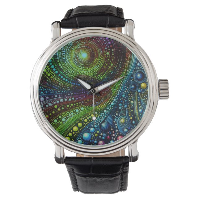 Montre Mosaic Arc en ciel Art Abstrait 1208 (devant)