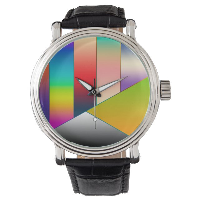 Montre MOSAIC rayures triangles couleur II + vos idées (devant)