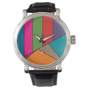 Montre MOSAIC rayures triangles couleur III + vos idées