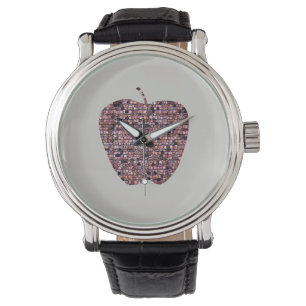 Montre Mosaic Rouge Pomme mâle enseignant Merci de classe