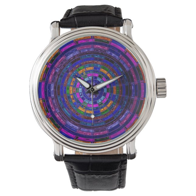 Montre Mosaïque en verre tendu Abstrait (devant)