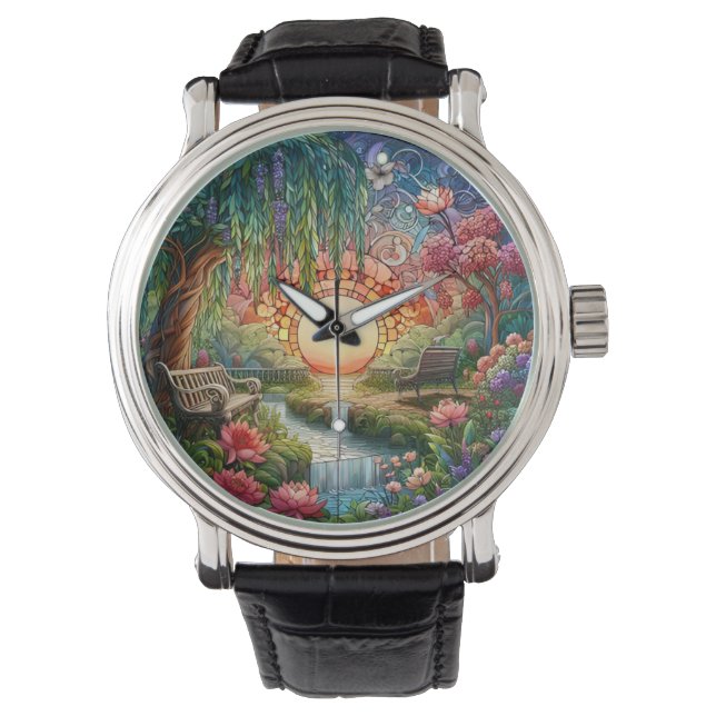 Montre Mosaïque en verre tendu du parc enchanté (devant)